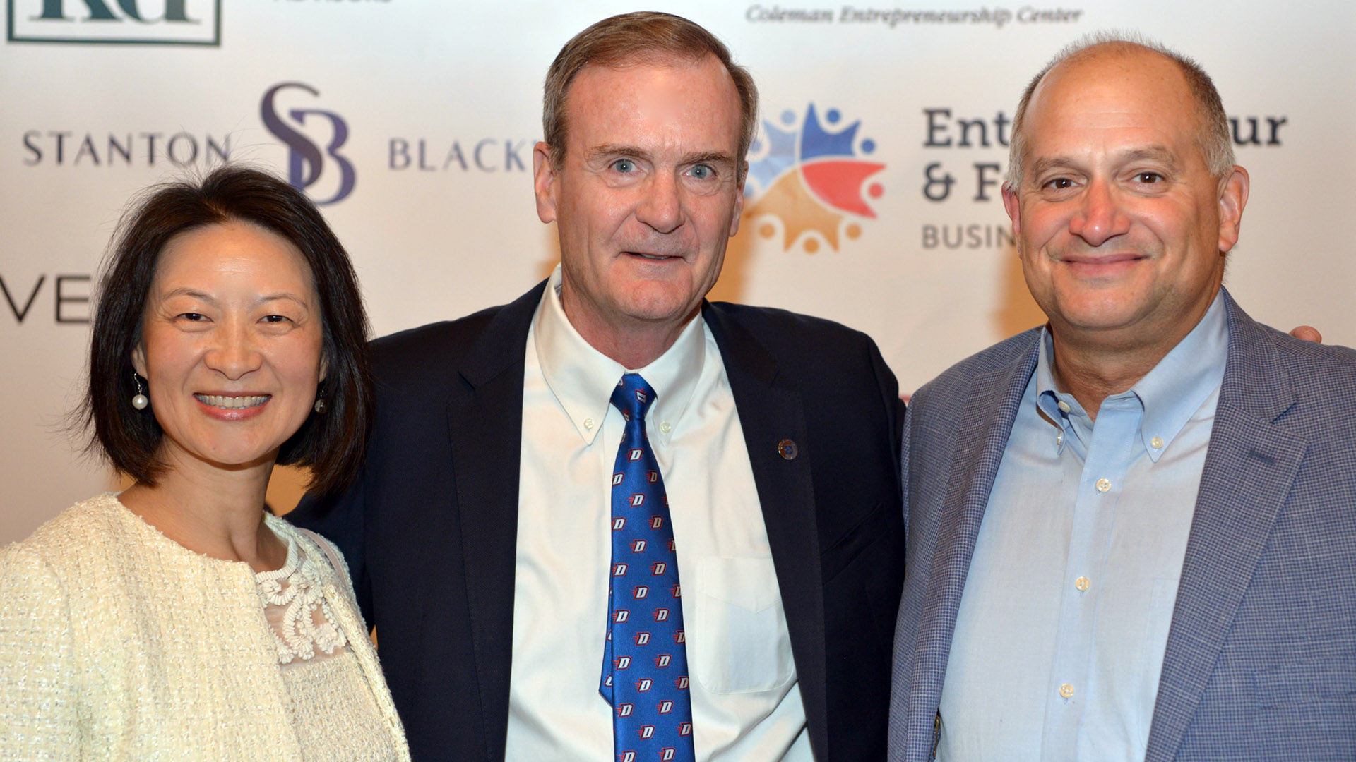 From left to right: Ba, Leech, and Director of DePaul’s Sports Management Program Andy Clark.
